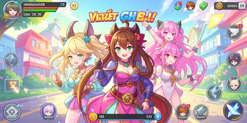 Screenshot menunjukkan gameplay yang penuh warna dan menarik.