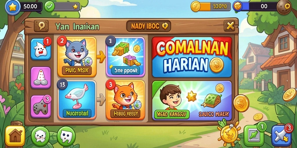 Tangkapan layar menunjukkan karakter utama dalam aksi melawan monster.